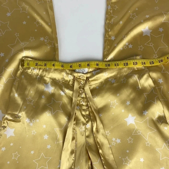 Satin gold straight leg pyjama pants loungewear size extra small - Picture 5 of 13